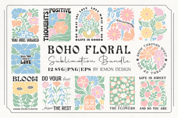 Boho Floral Quote SVG Bundle: A Designer's Review for Crafts & Graphics