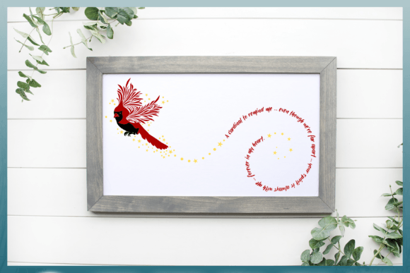 Cardinal to Remind Me Memorial Quote SVG for Graphics & Crafts